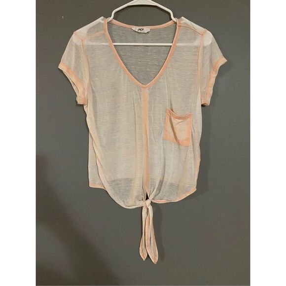 JACK BY BB DAKOTA Pink Tie Cropped Top Size Small - Picture 1 of 5
